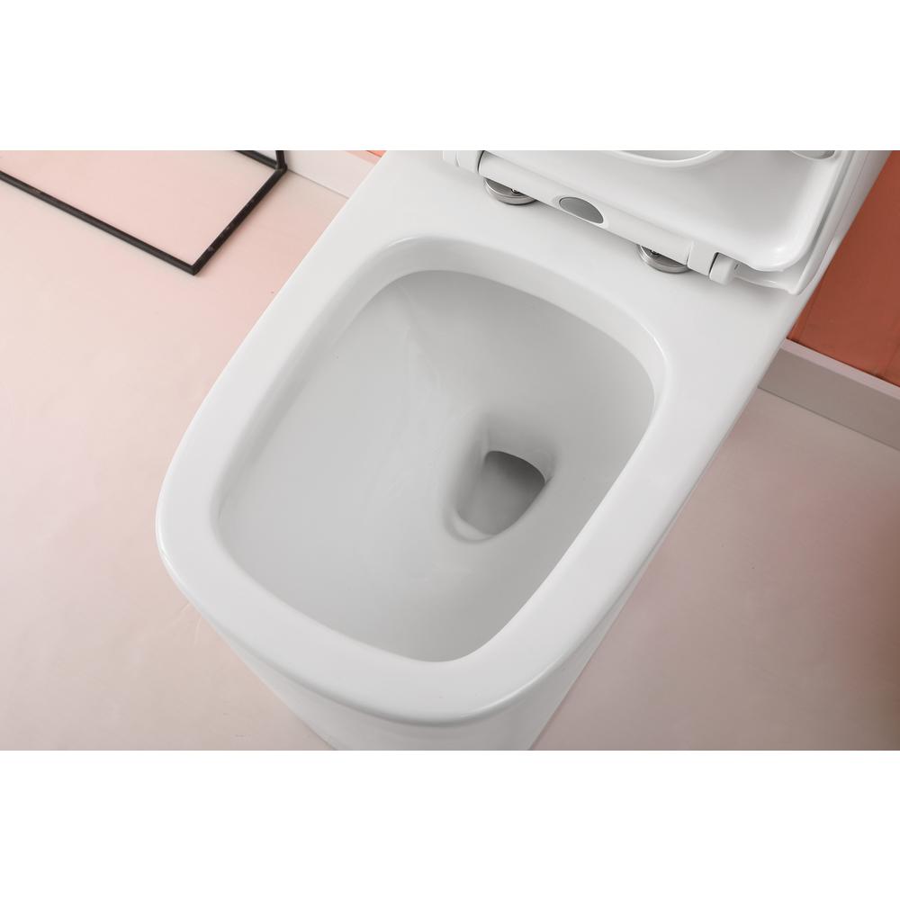 Winslet One-piece floor Square Toilet 27x14x31 in White. Picture 7