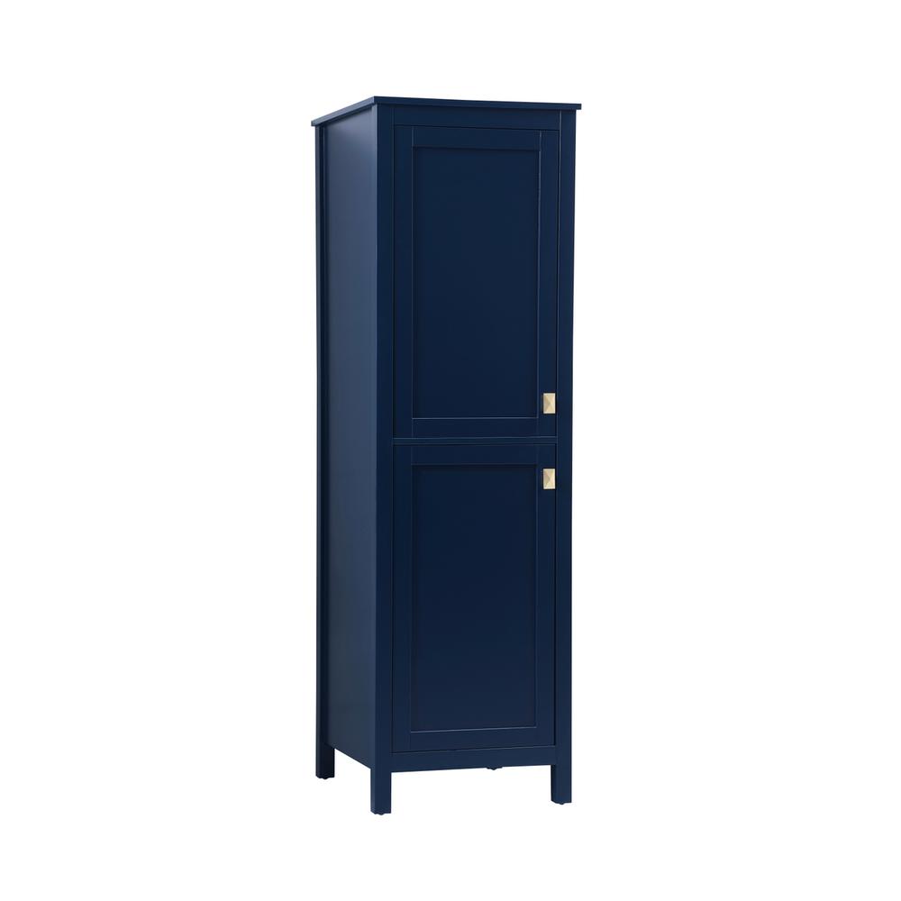20 Inch Wide Bathroom Linen Storage Freestanding Cabinet In Blue. Picture 13