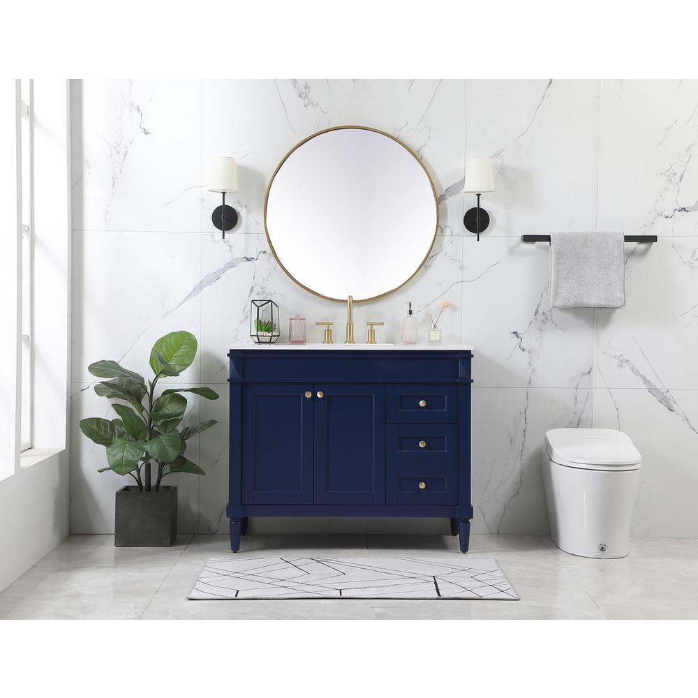 42 inch Single bathroom vanity in blue. Picture 4