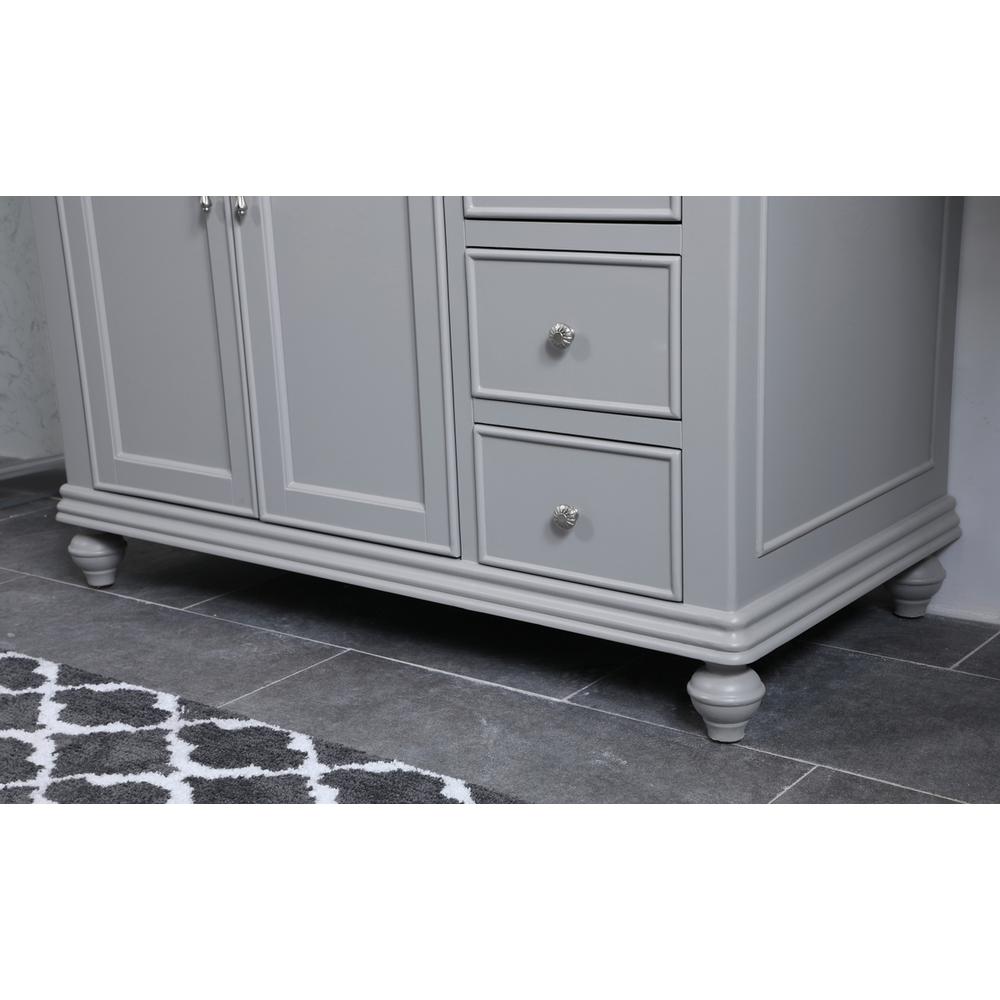 42 inch Single Bathroom vanity in light grey with ivory white engineered marble. Picture 7
