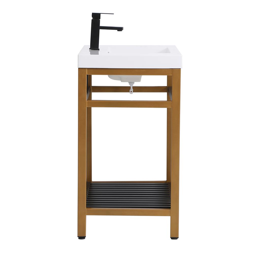 30 inch Single Bathroom Metal Vanity in Golden Black. Picture 12