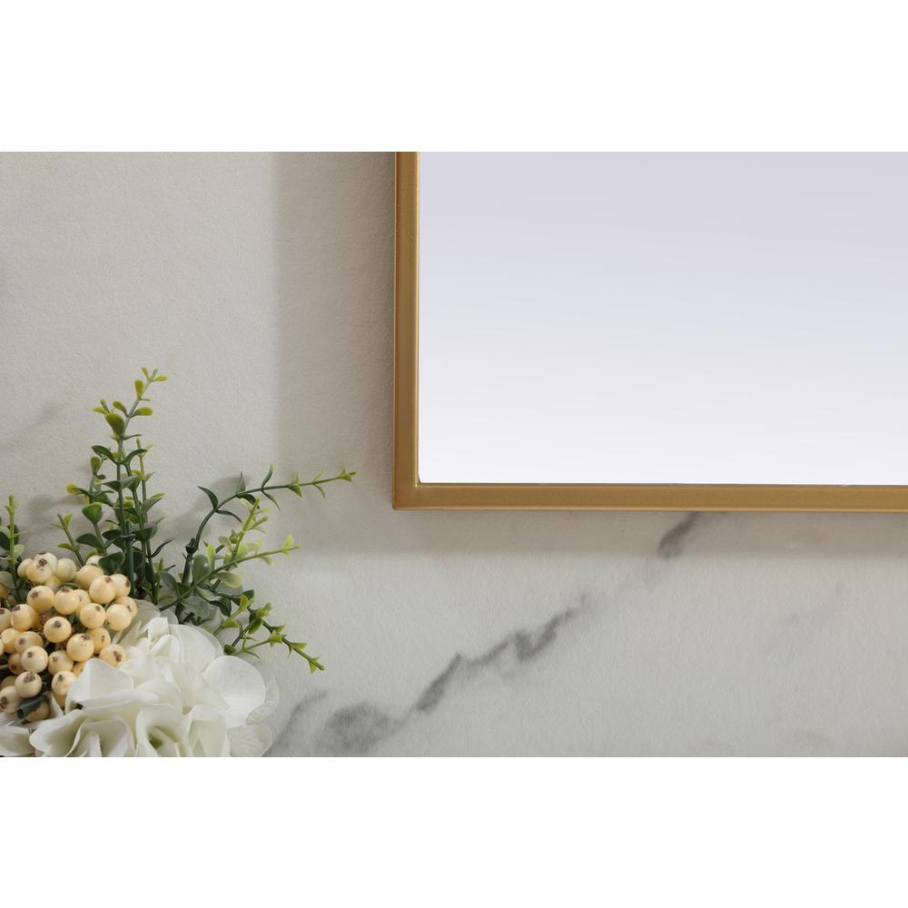 Metal Frame Arch Mirror 40x38 Inch in Brass. Picture 5
