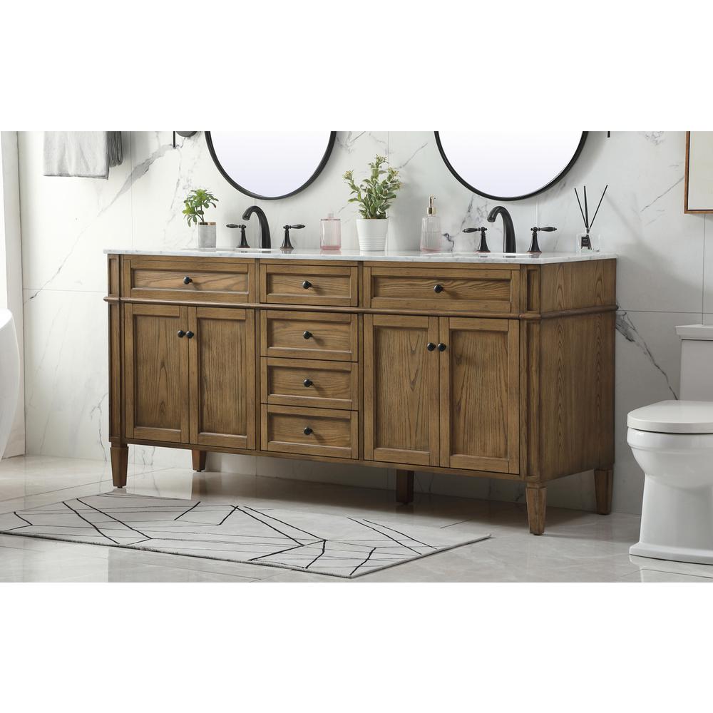 72 inch double bathroom vanity in driftwood. Picture 2