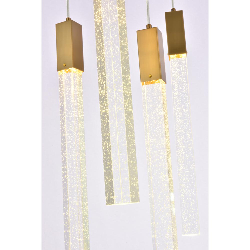 Weston 5 lights pendant in satin gold. Picture 3