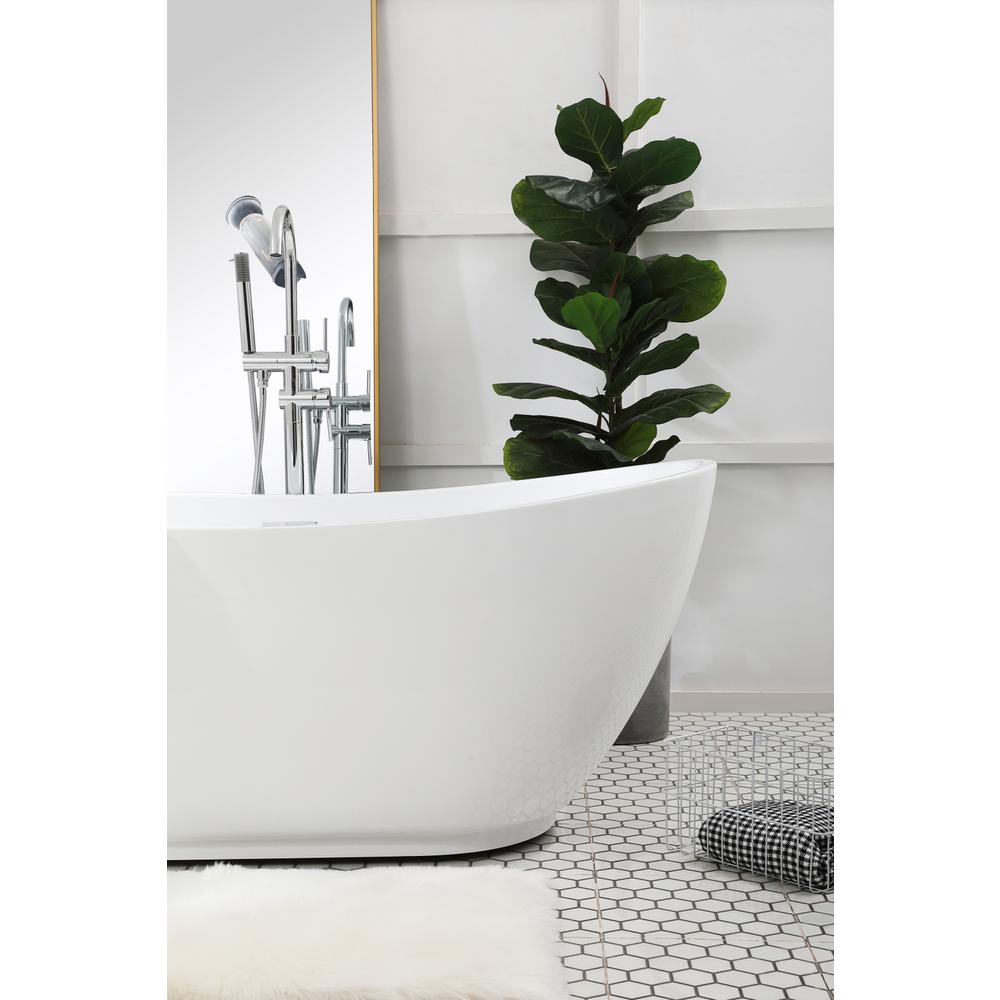 67 inch soaking bathtub in glossy white. Picture 6
