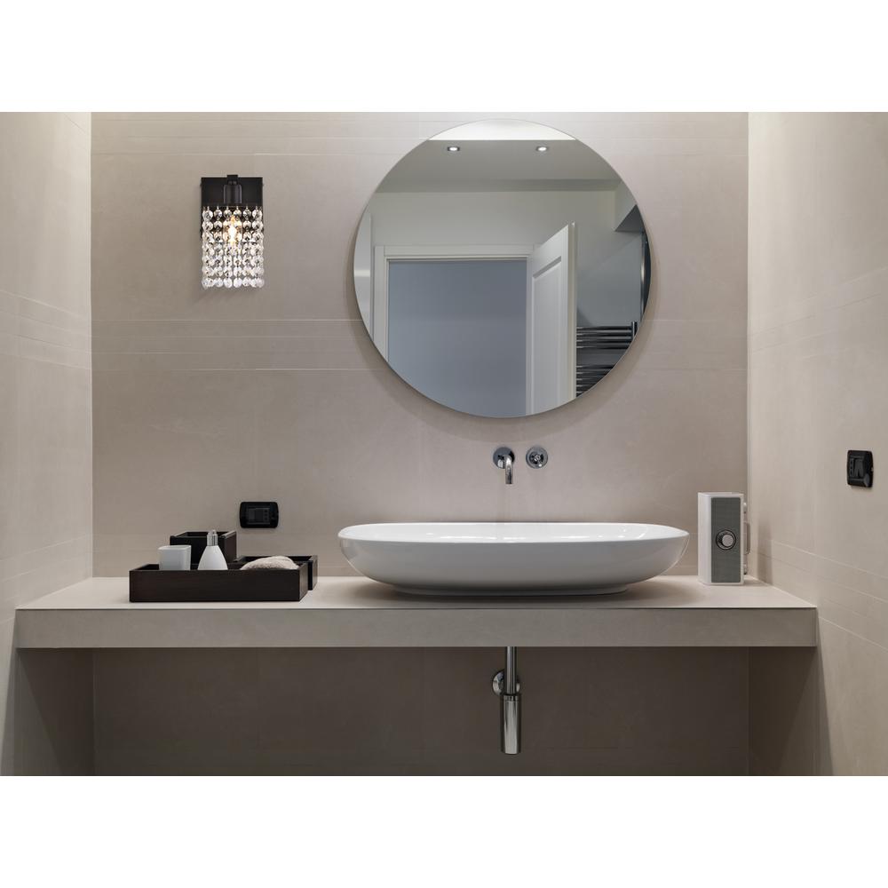 Phineas 1 light bath sconce in black with clear crystals. Picture 8