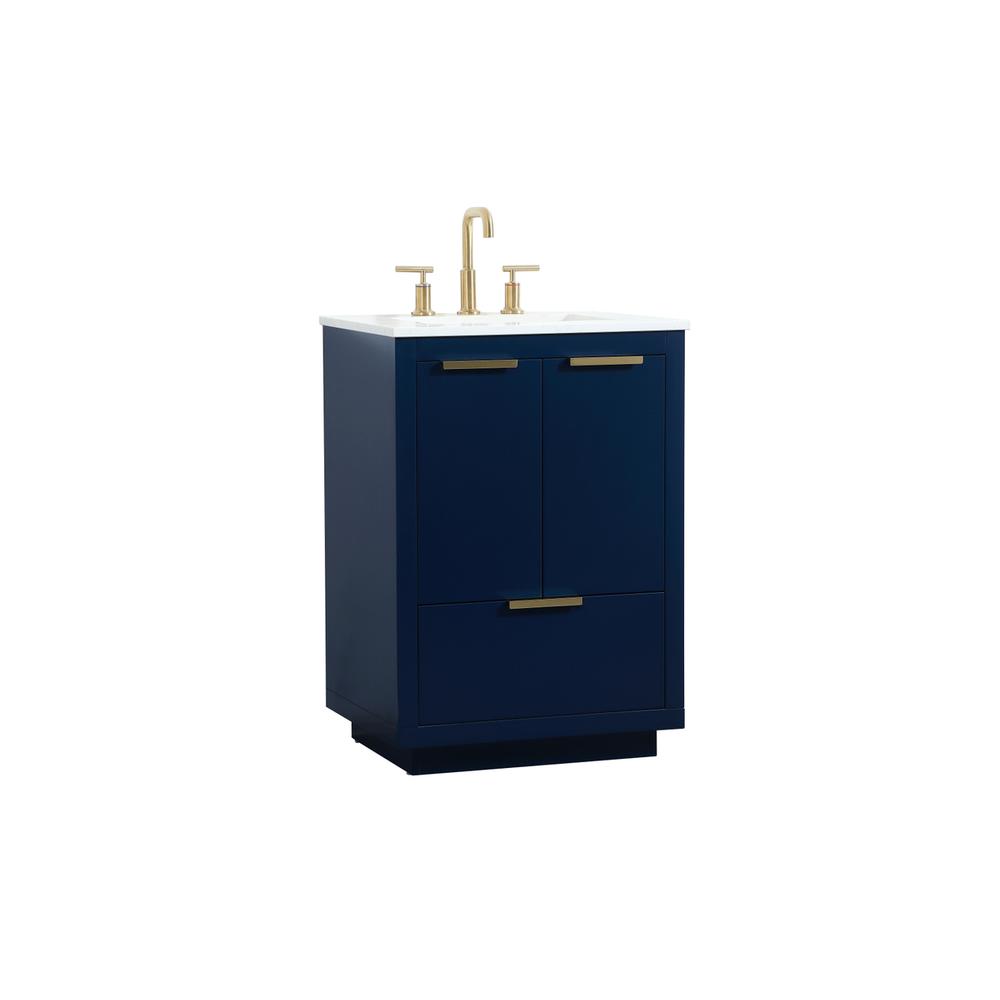 24 inch Single bathroom vanity in blue. Picture 7