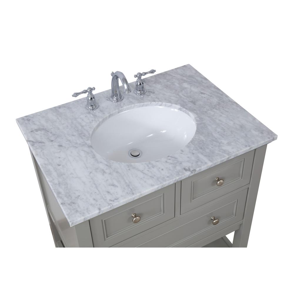 30 in. Single bathroom vanity set in Grey. Picture 13