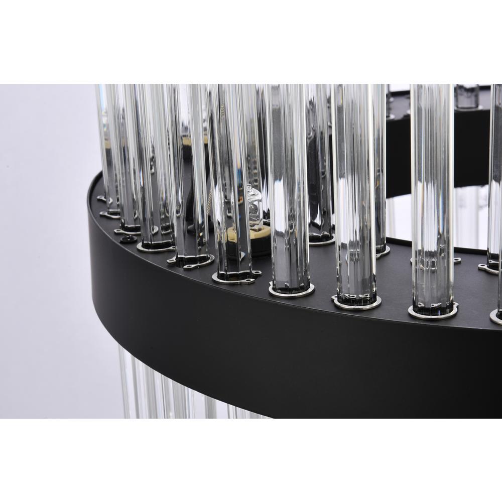 Dallas 20 inch round crystal pendant in black. Picture 4