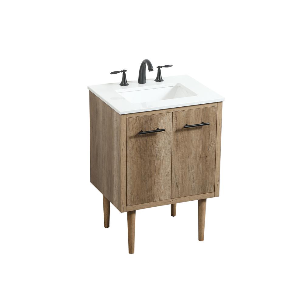 24 inch Single bathroom vanity in natural oak. Picture 11