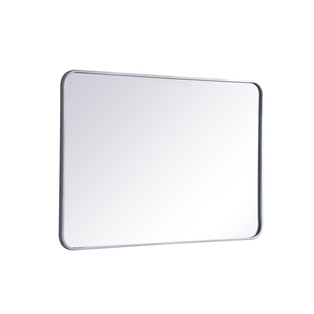Soft corner metal rectangular mirror 27x40 inch in Silver. Picture 5