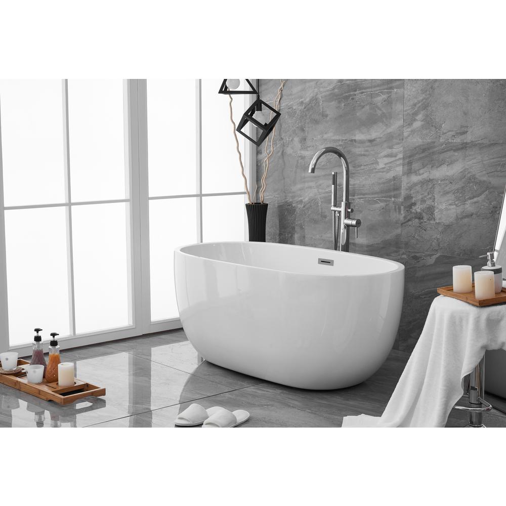 54 inch soaking roll top bathtub in glossy white. Picture 2