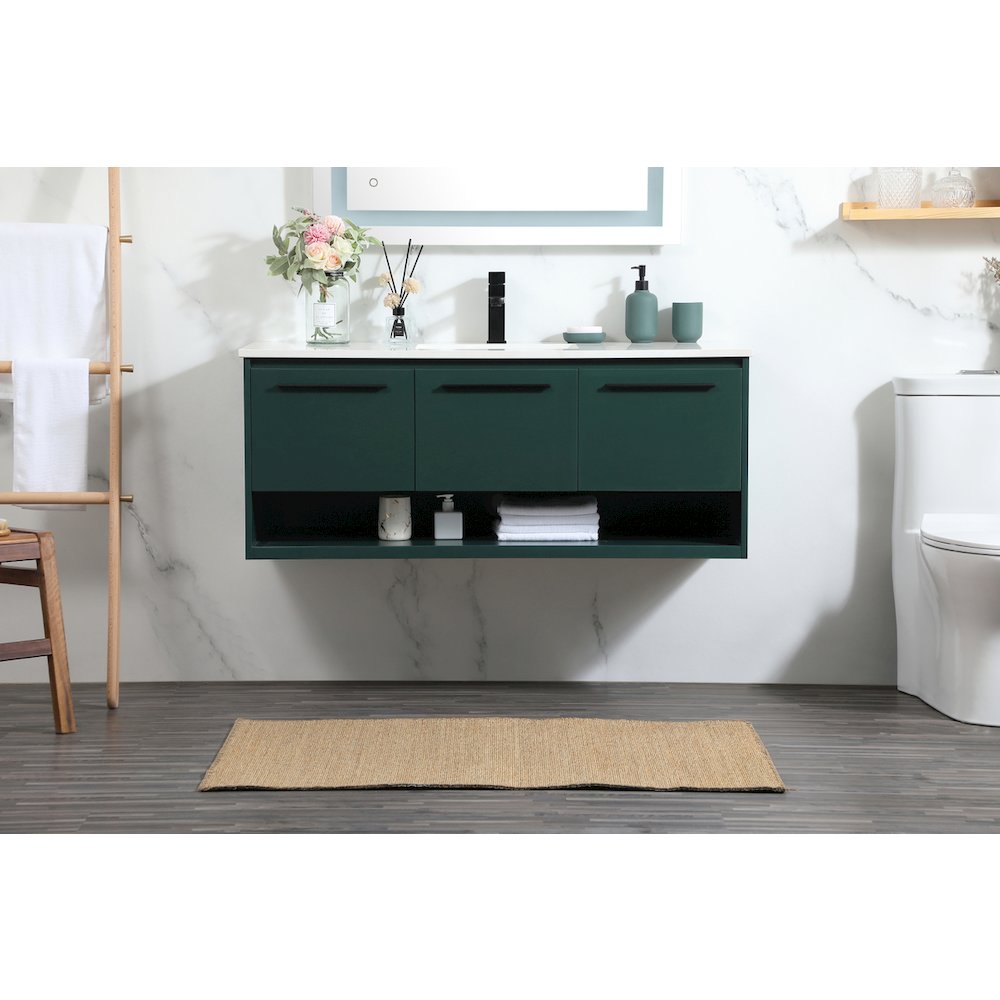 48 Inch Single Bathroom Vanity In Green. Picture 2