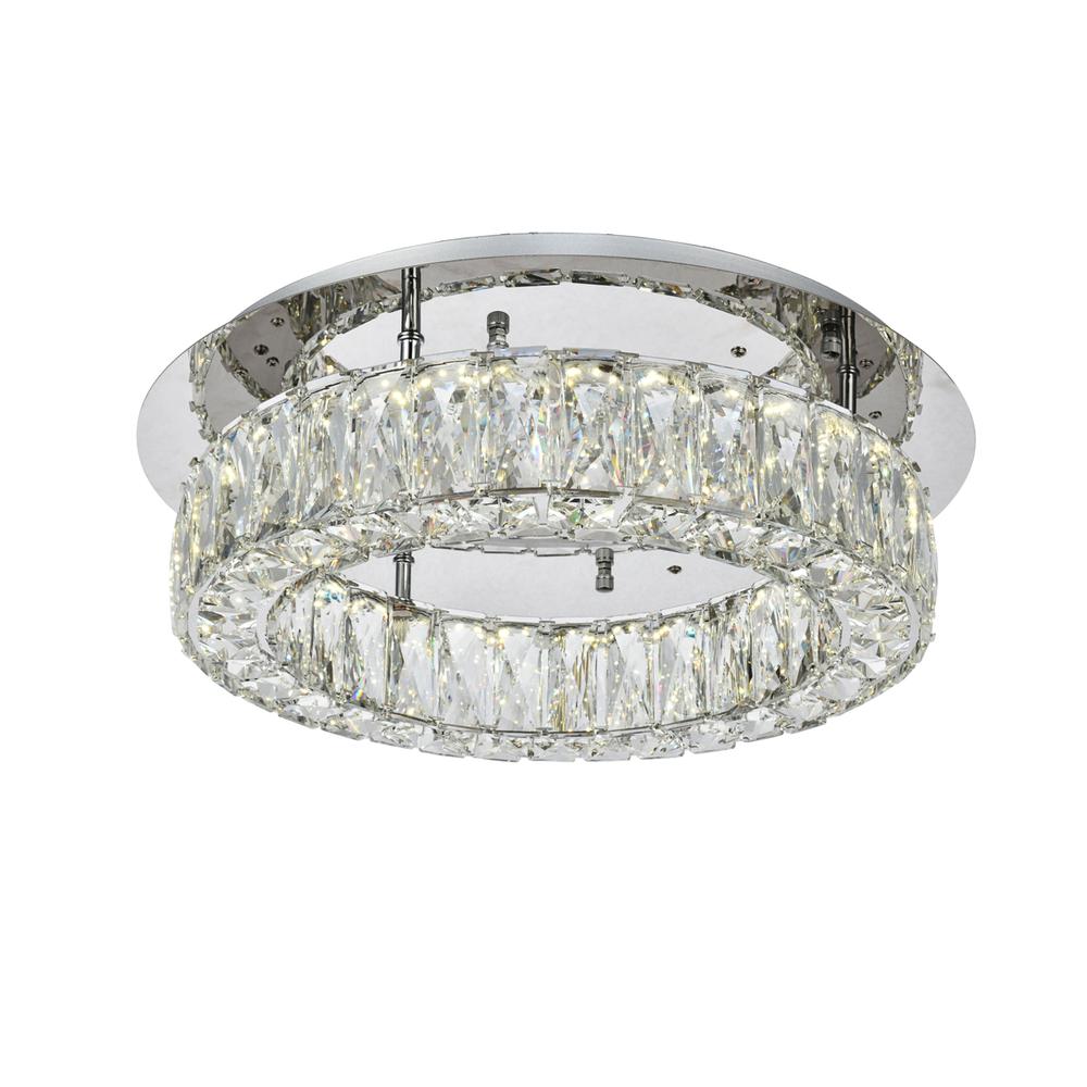 Monroe LED light Chrome Flush mount Clear Royal Cut Crystal. Picture 2