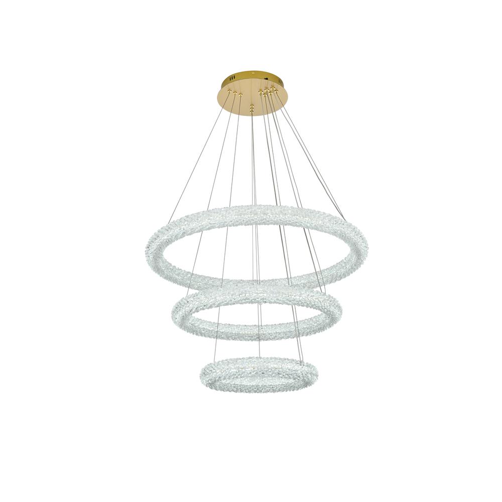 Bowen 32 inch Adjustable LED Chandelier in Satin Gold. Picture 3