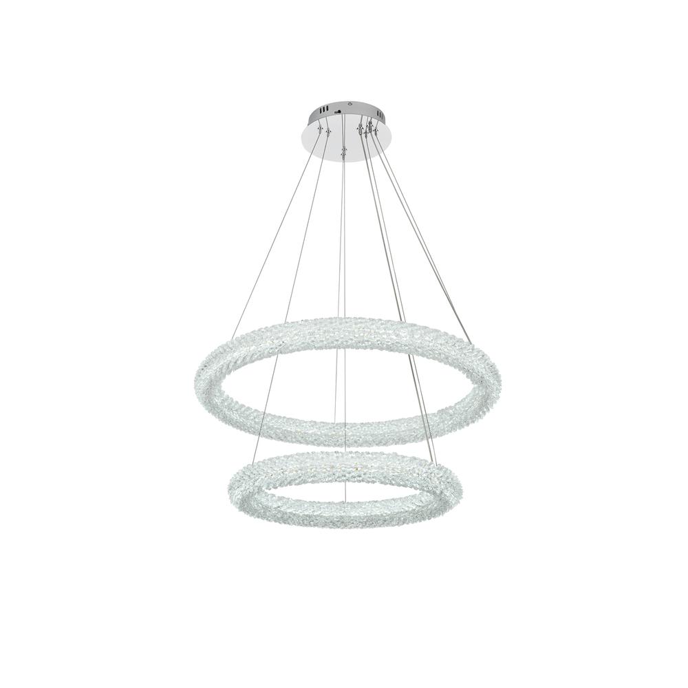 Bowen 28 inch Adjustable LED Chandelier in Chrome. Picture 3