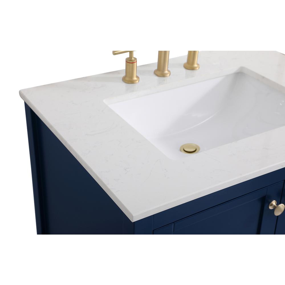 30 inch Single Bathroom Vanity in Blue. Picture 9