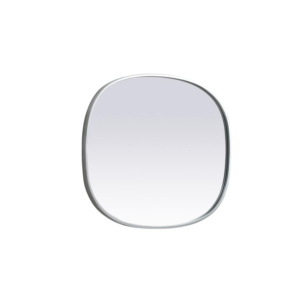 Metal Frame Oval Mirror 24x30 Inch in Silver. Picture 9