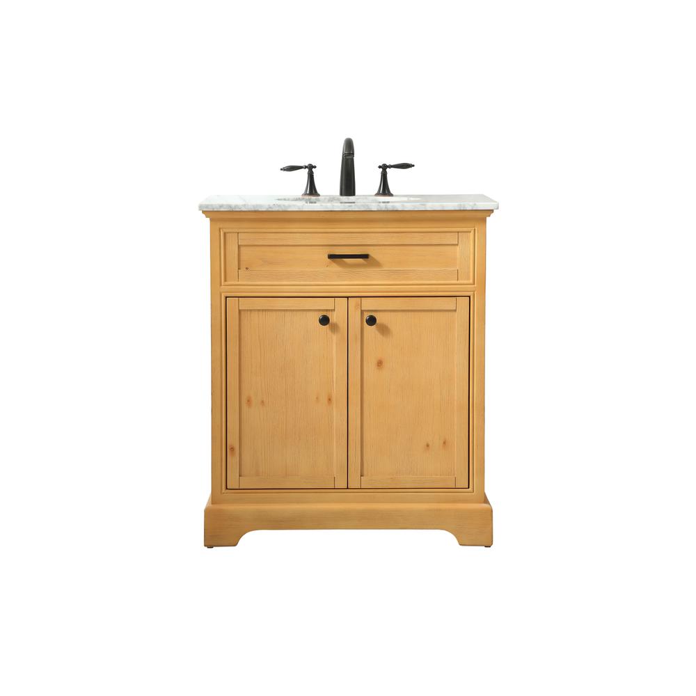 30 inch Single bathroom vanity in natural wood. Picture 1