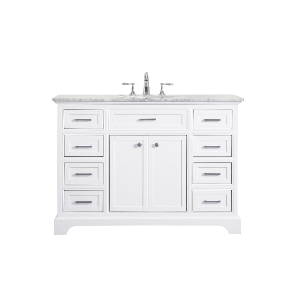 48 In. Single Bathroom Vanity Set In White. Picture 1