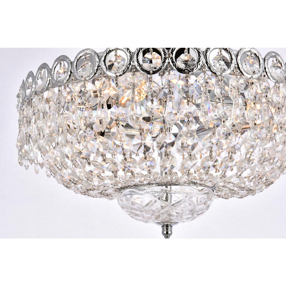 Century 4 light Chrome Flush Mount Clear Royal Cut Crystal. Picture 5