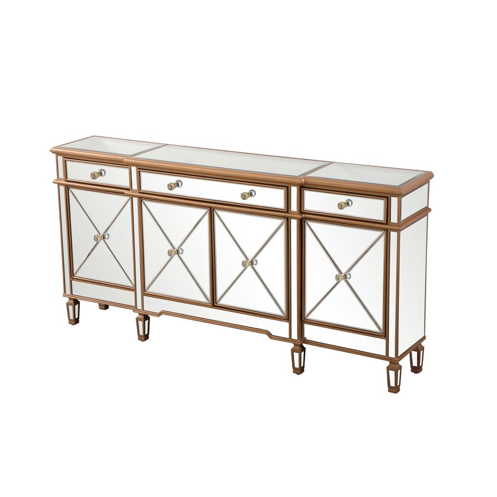 72 inch mirrored credenza in gold. Picture 5