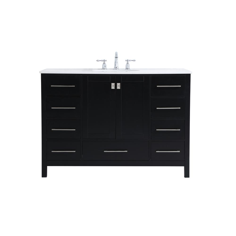 48 inch Single Bathroom Vanity in Black. Picture 1