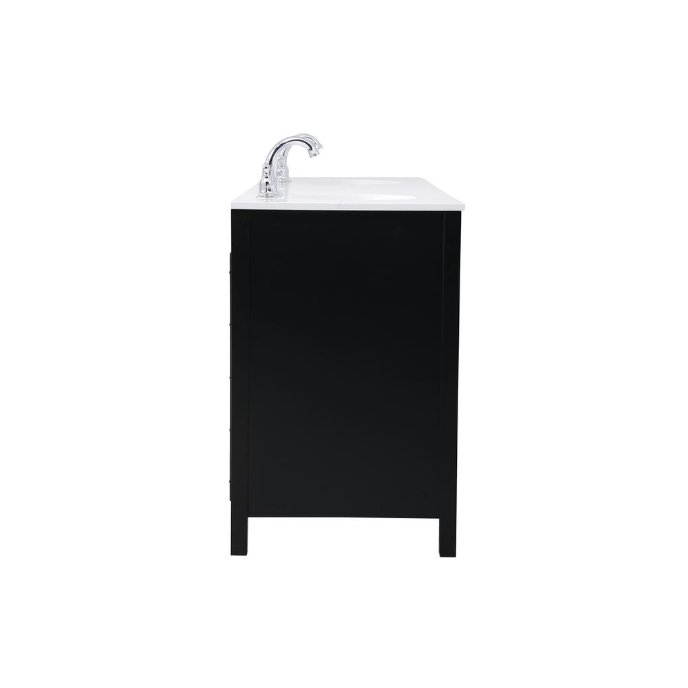 72 inch Double Bathroom Vanity in Black. Picture 13