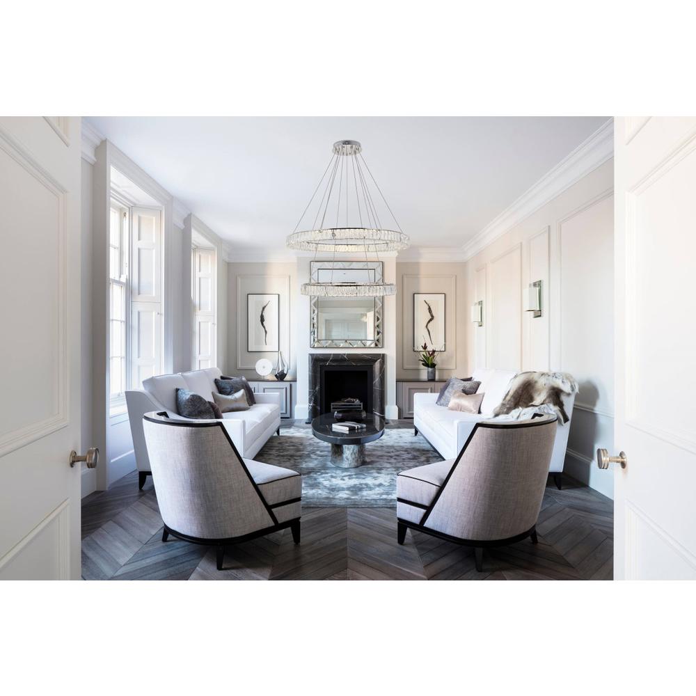 Monroe Integrated LED light Chrome Chandelier Clear Royal Cut Crystal. Picture 8