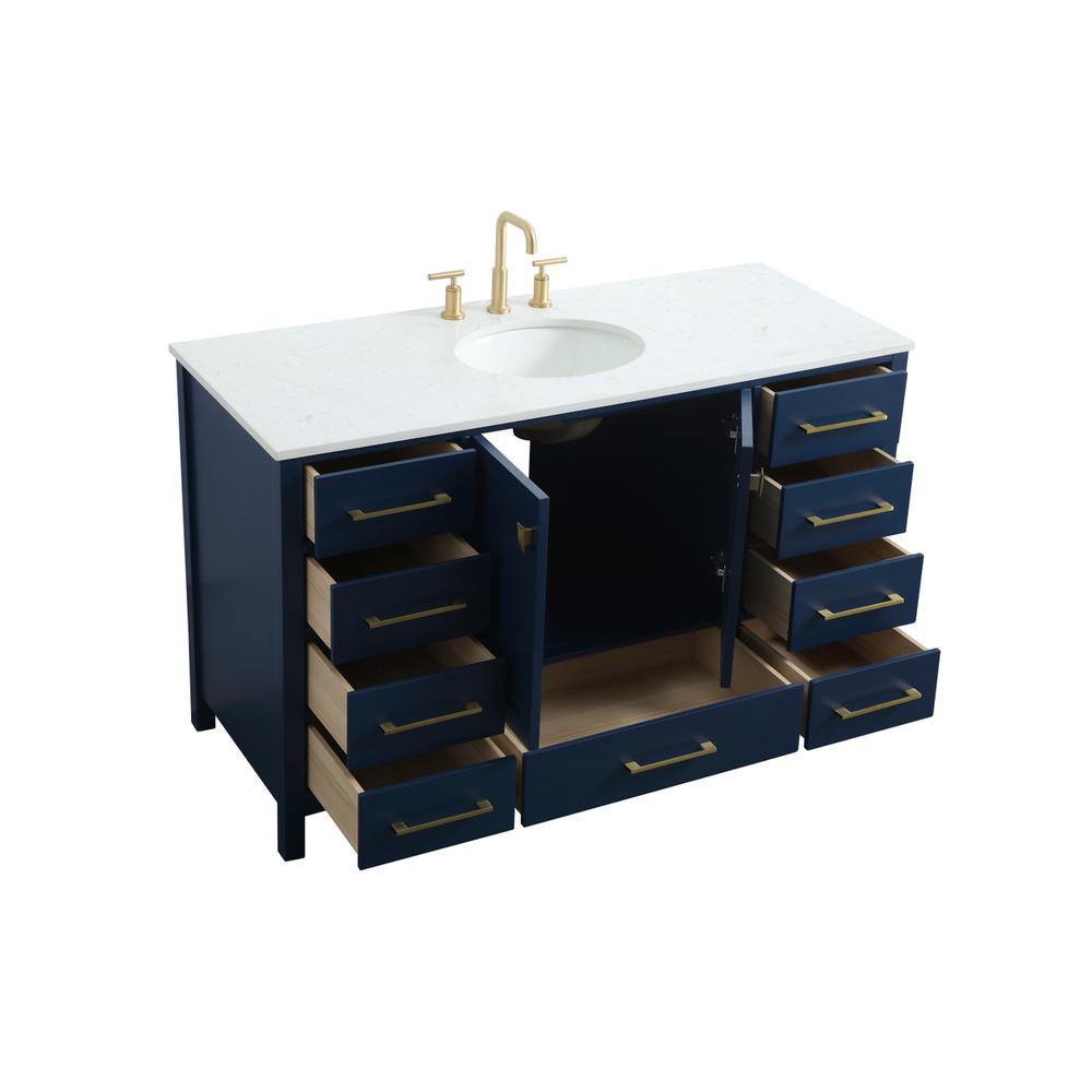 54 Inch SIngle Bathroom Vanity In Blue. Picture 9