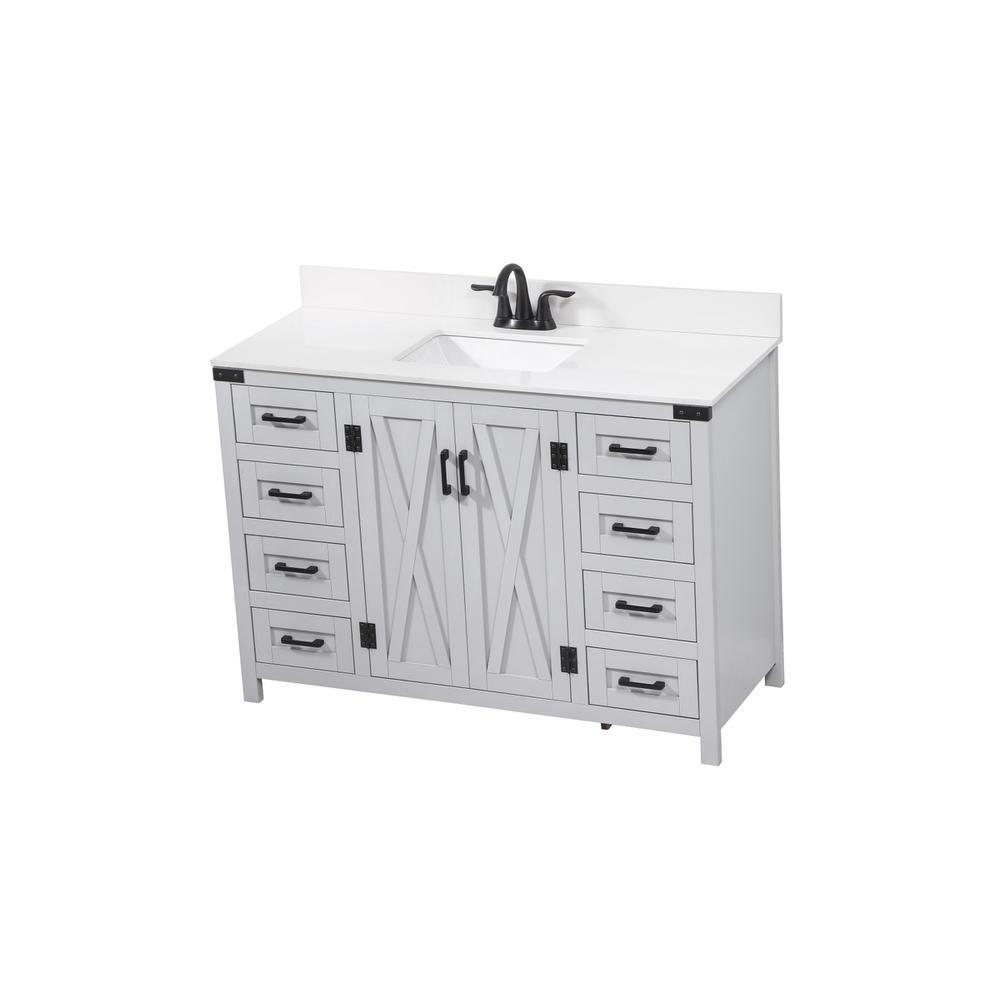 48 inch Single bathroom vanity in grey with backsplash. Picture 8