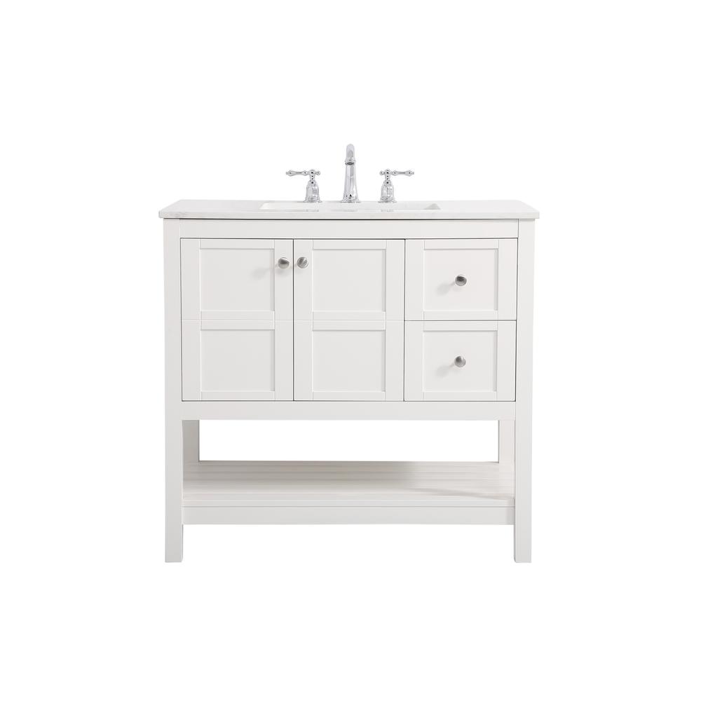 36 inch Single Bathroom Vanity in White. Picture 1