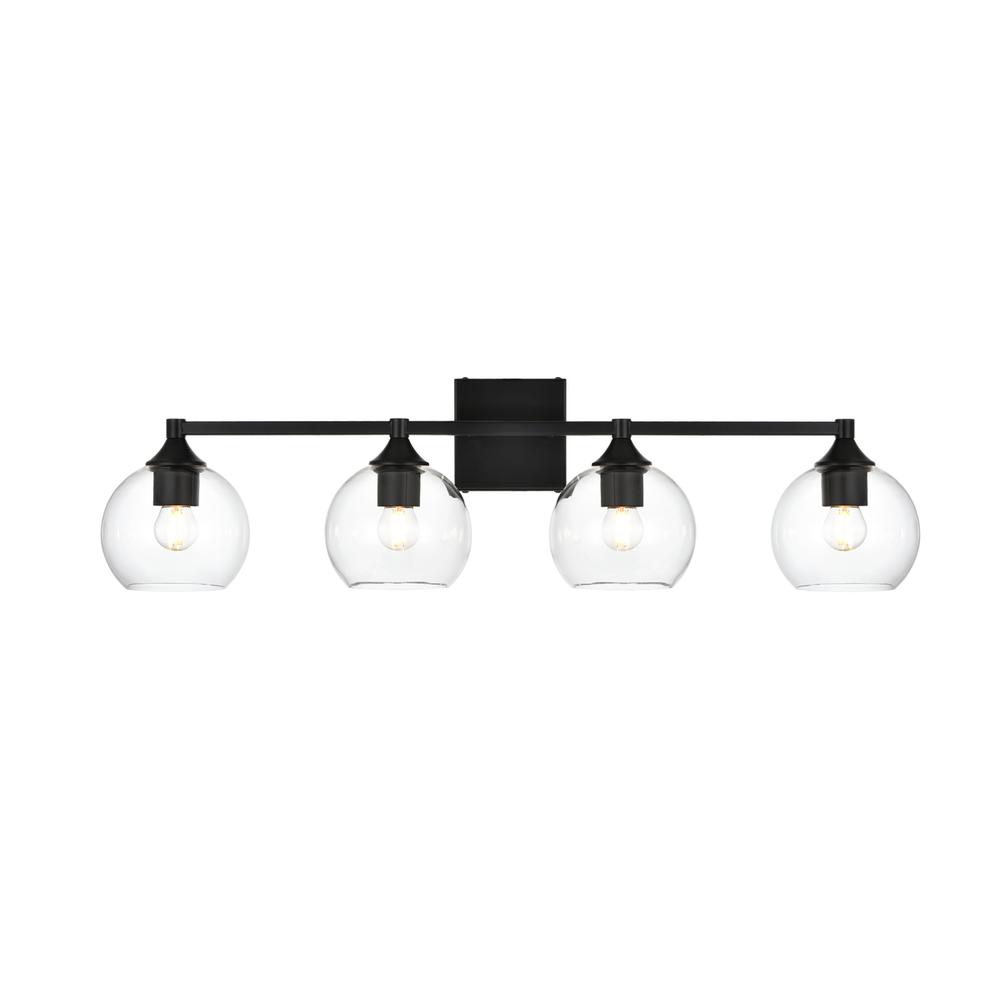 Foster 4 light Black and Clear Bath Sconce. Picture 1