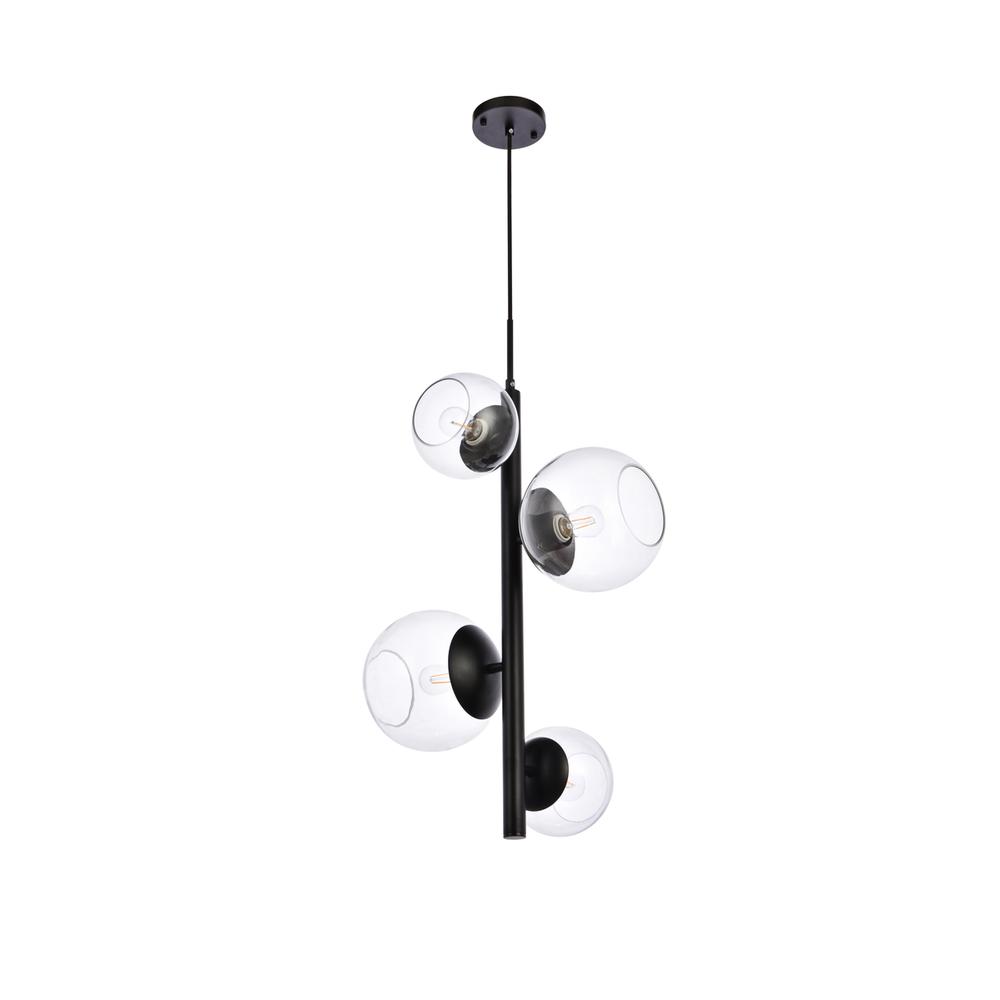 Wells 18 inch pendant in black with clear shade. Picture 6