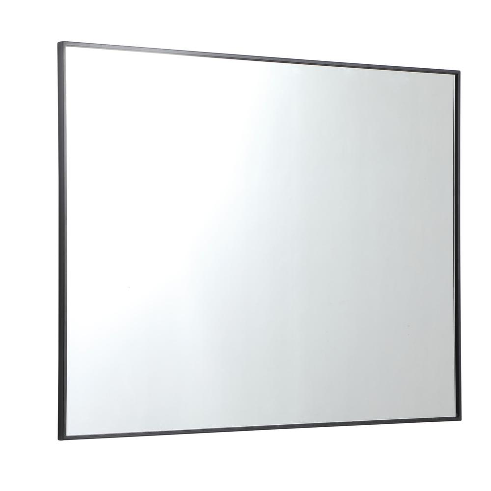 Metal frame rectangle mirror 36 inch in Black. Picture 7