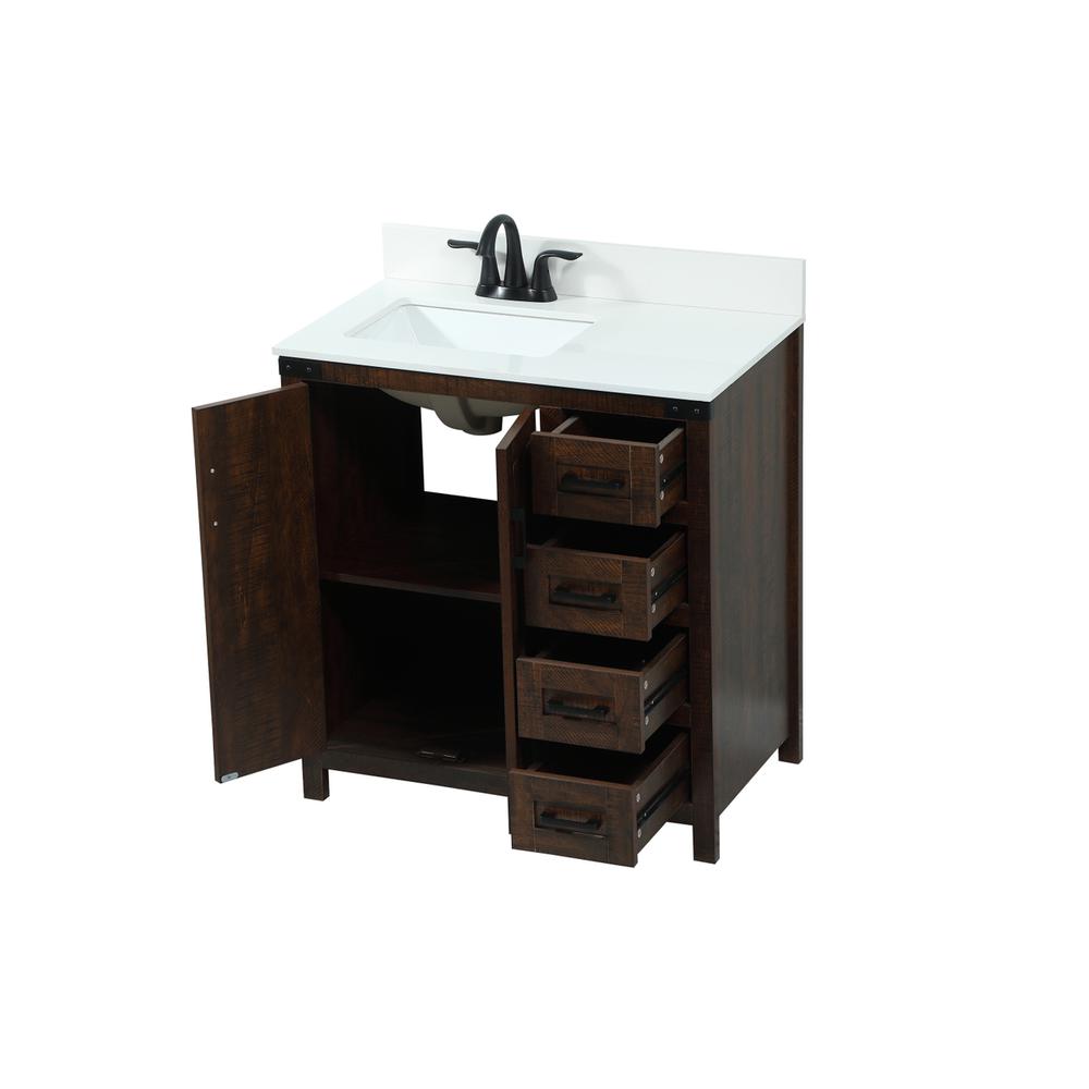 32 inch Single bathroom vanity in expresso with backsplash. Picture 9