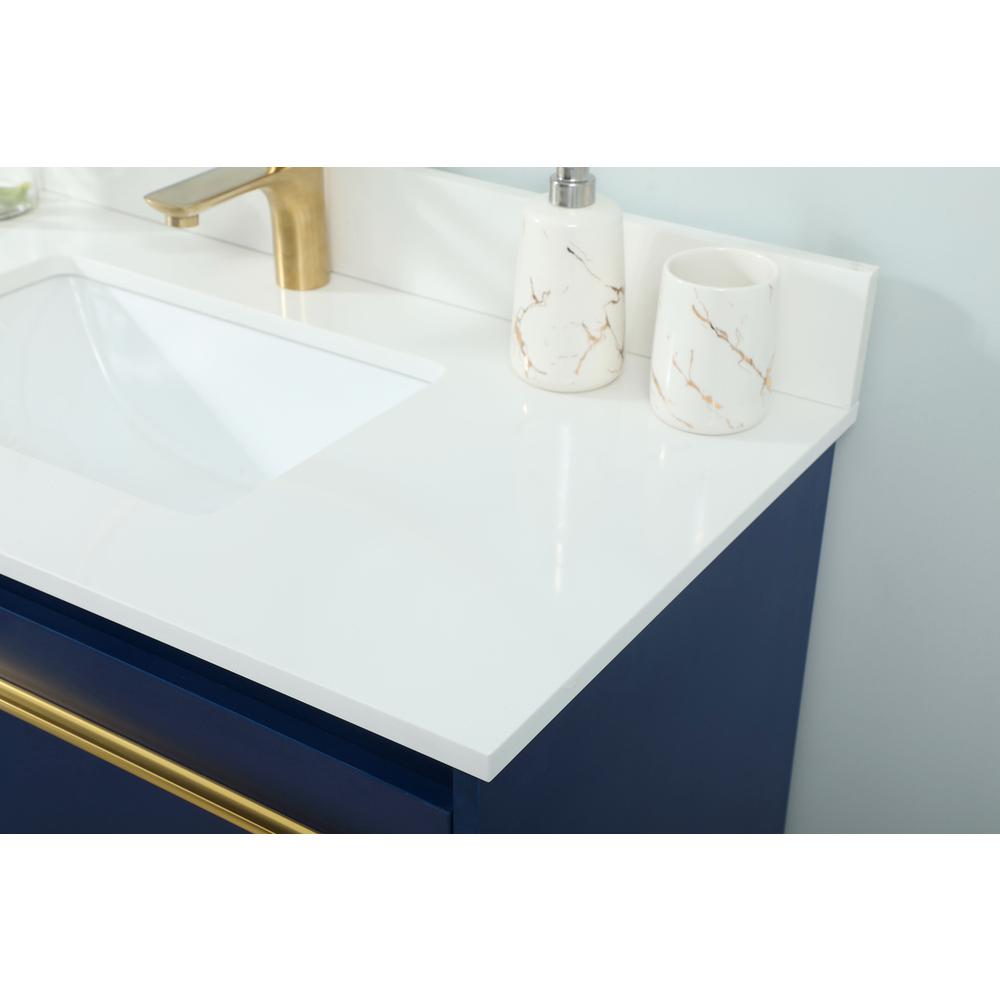 36 inch Single bathroom vanity in blue with backsplash. Picture 5