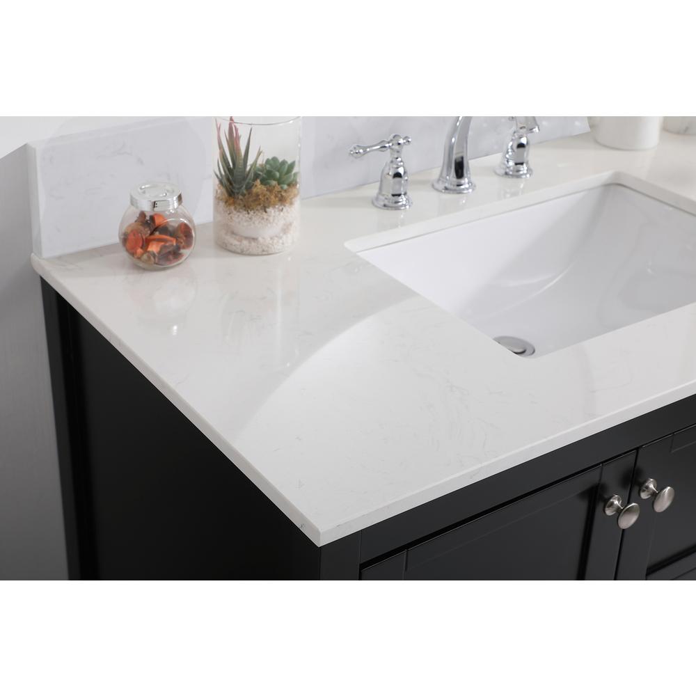 42 inch Single Bathroom Vanity in Black with Backsplash. Picture 5