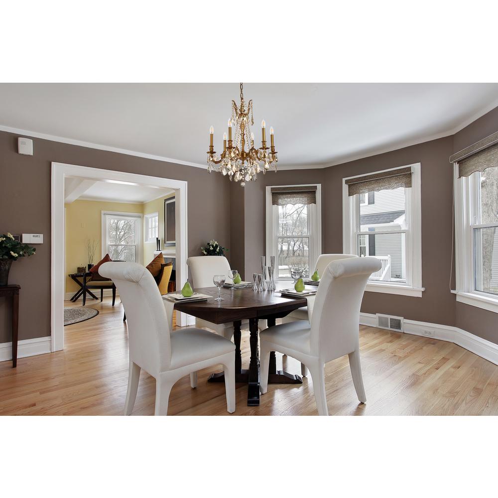 Rosalia 6 light French Gold Chandelier Golden Teak (Smoky) Royal Cut Crystal. Picture 7
