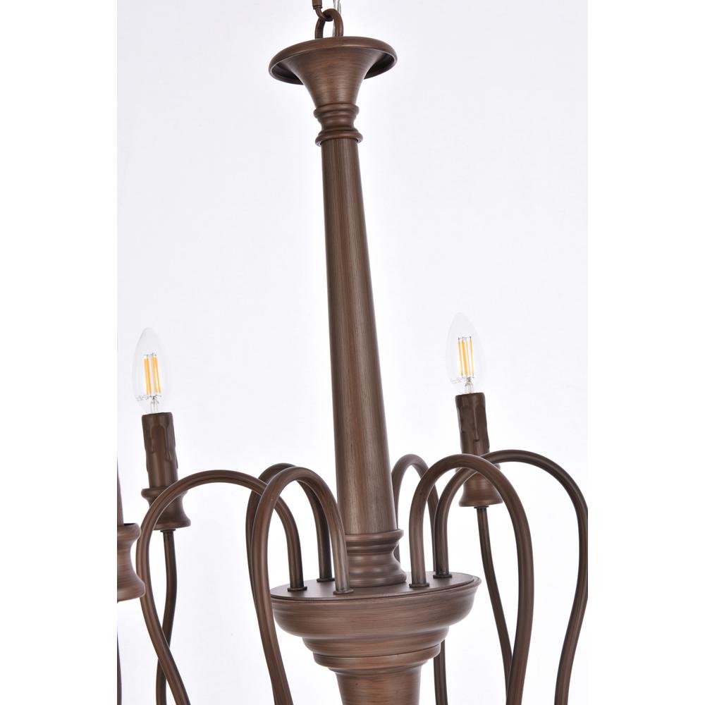 Flynx 6 lights pendant in weathered oak. Picture 5