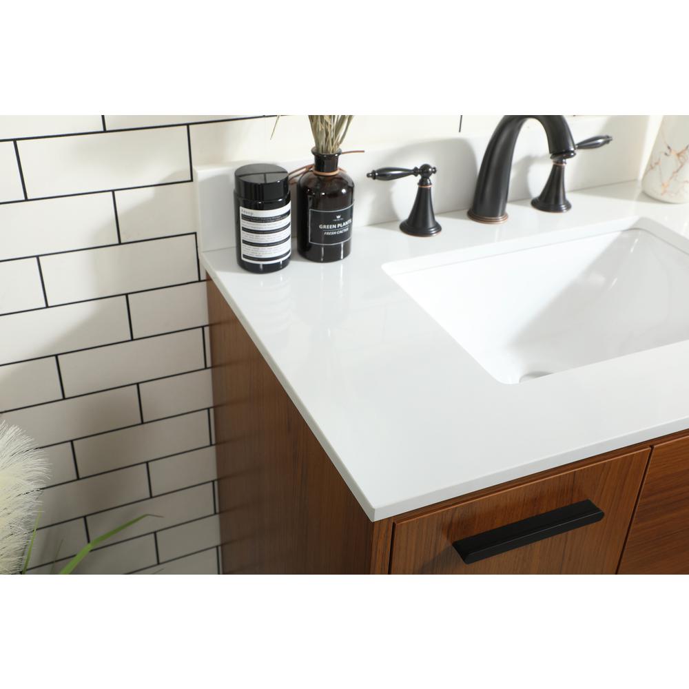 30 inch bathroom vanity in Teak with backsplash. Picture 5