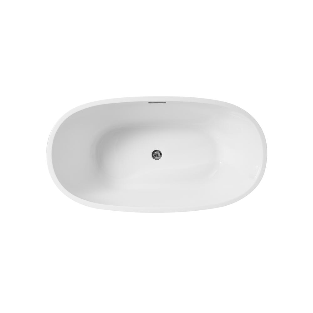 54 inch soaking roll top bathtub in glossy white. Picture 9