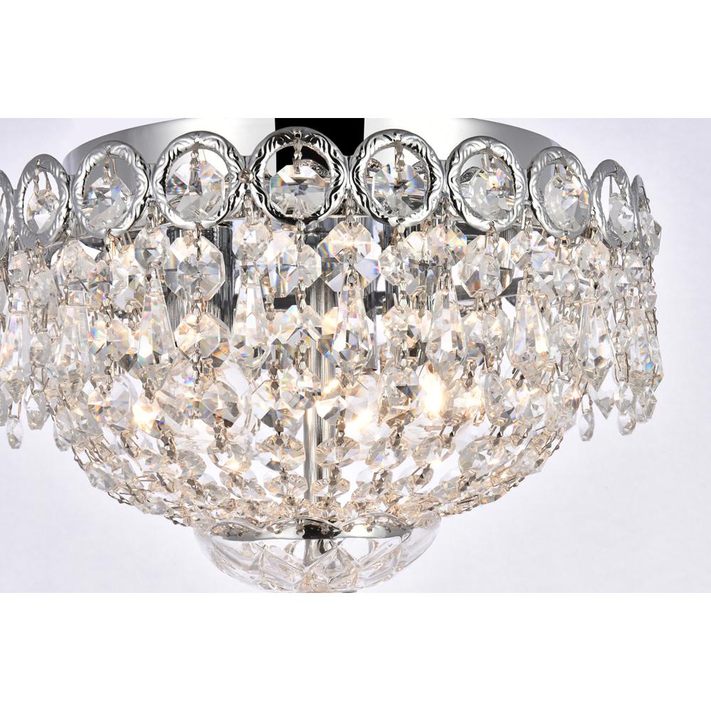 Century 3 light Chrome Flush Mount Clear Royal Cut Crystal. Picture 4