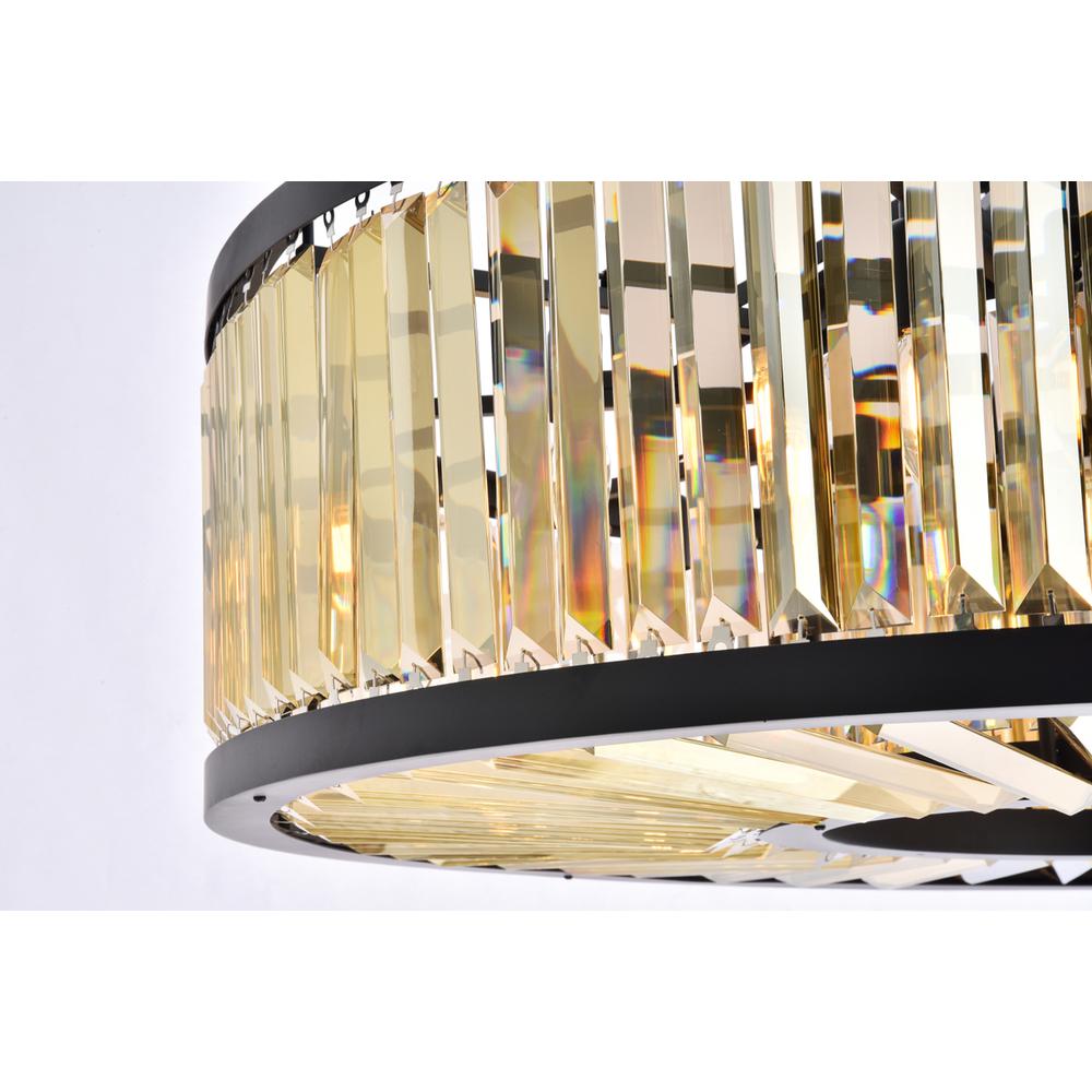 Chelsea 10 light Matte Black Chandelier Golden Teak (Smoky) Royal Cut Crystal. Picture 5