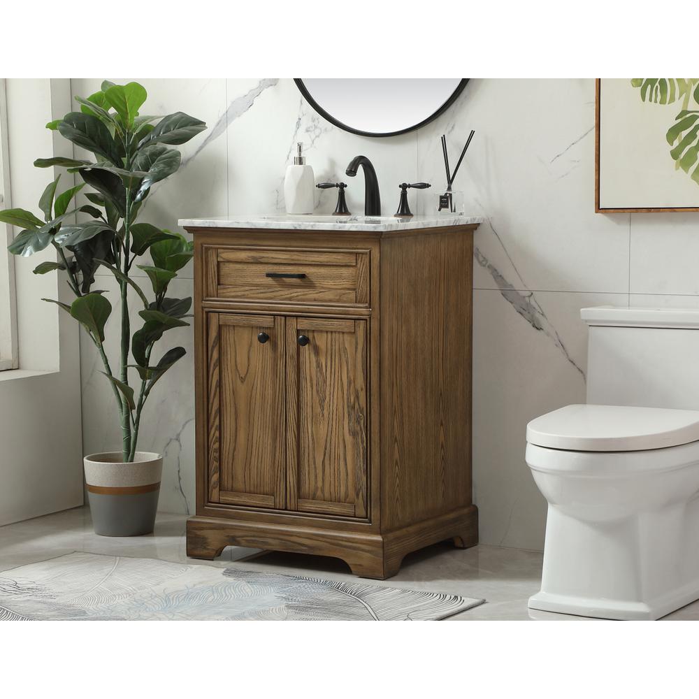 24 inch Single bathroom vanity in driftwood. Picture 2