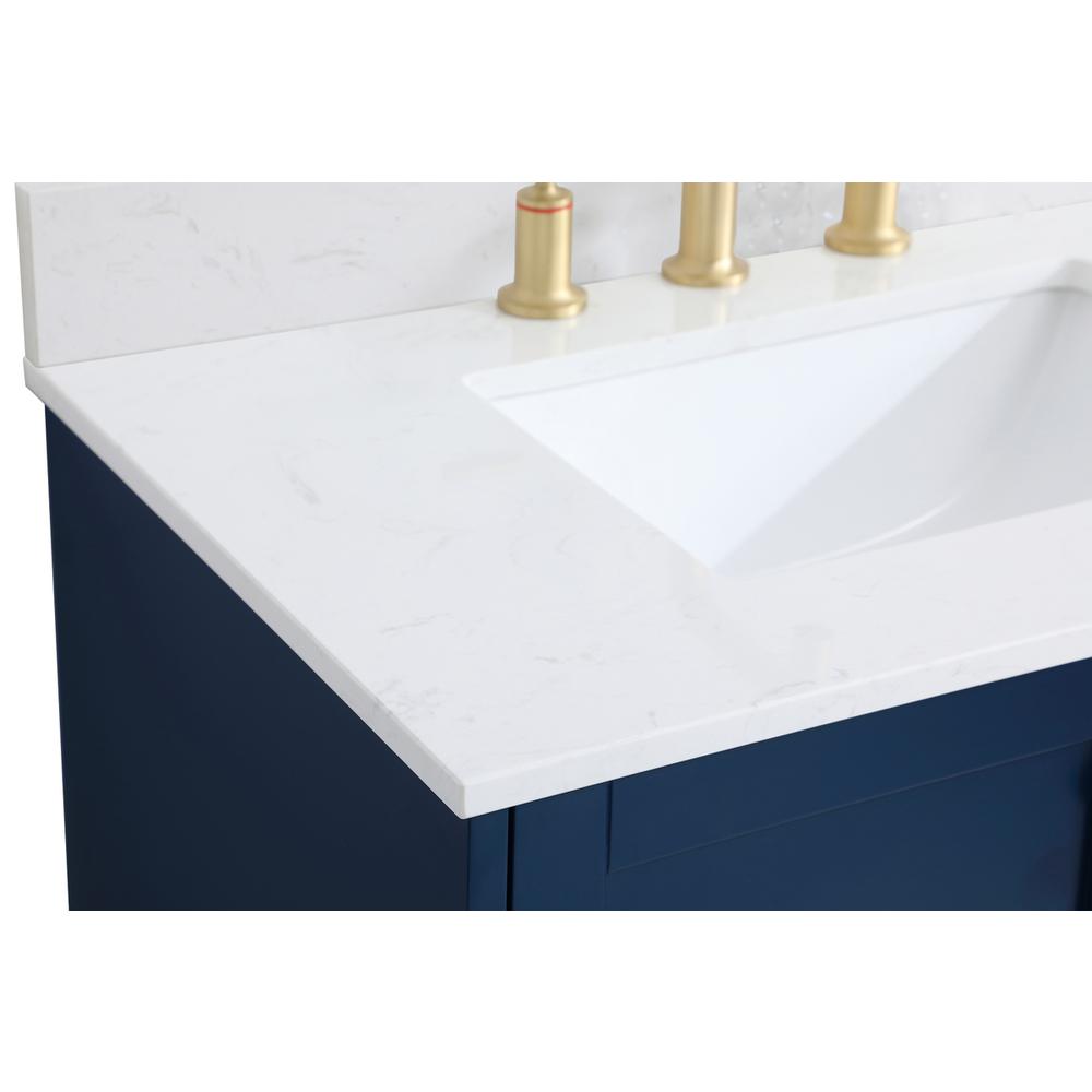 30 inch Single Bathroom Vanity in Blue with Backsplash. Picture 11