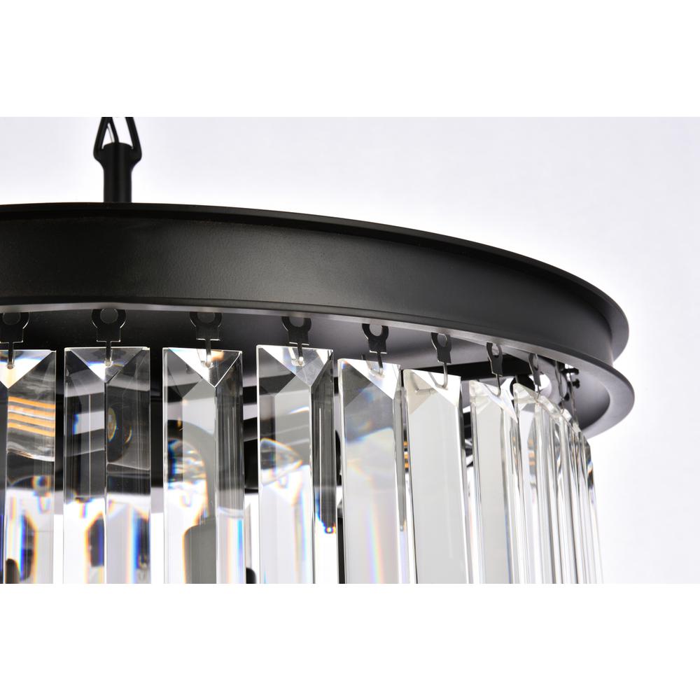 Sydney 6 light Matte Black Pendant Clear Royal Cut Crystal. Picture 4