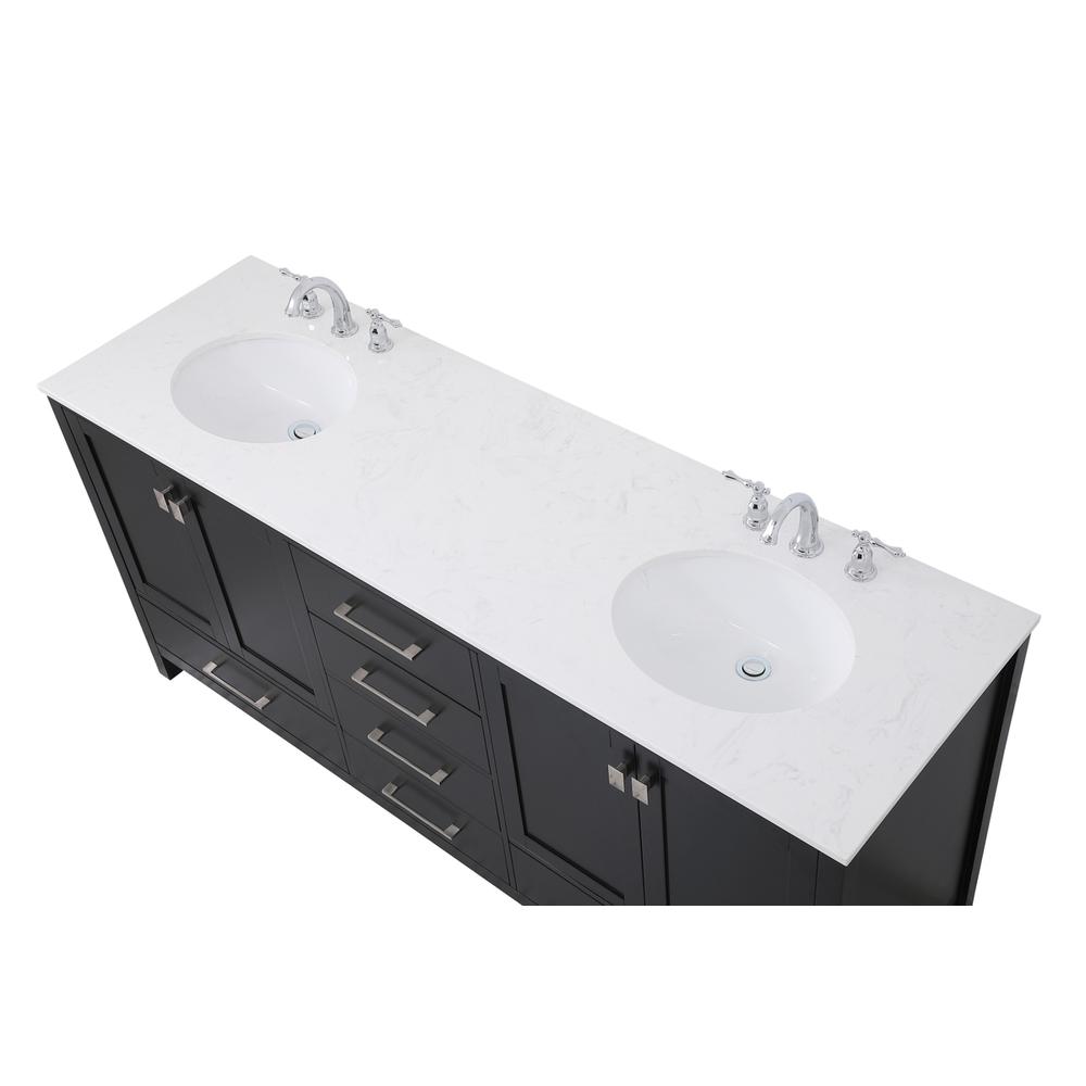 72 inch Double Bathroom Vanity in Black. Picture 9