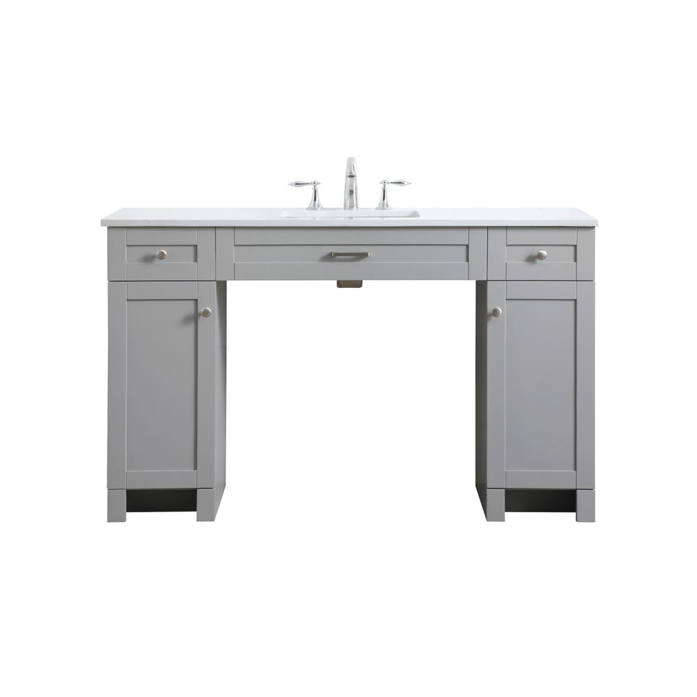 54 Inch ADA Compliant Bathroom Vanity In Grey. Picture 1