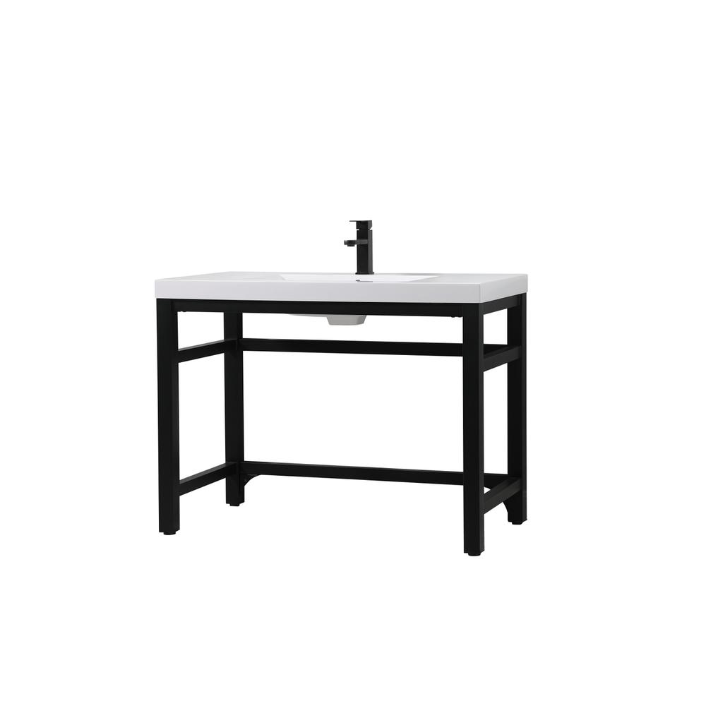 42 inch ADA compliant Single bathroom metal vanity in black. Picture 6